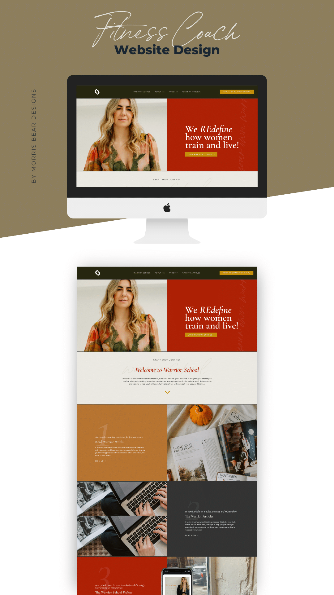 Wordpress Website design for Amy Bowe - warrior School - website design in a day sales page design